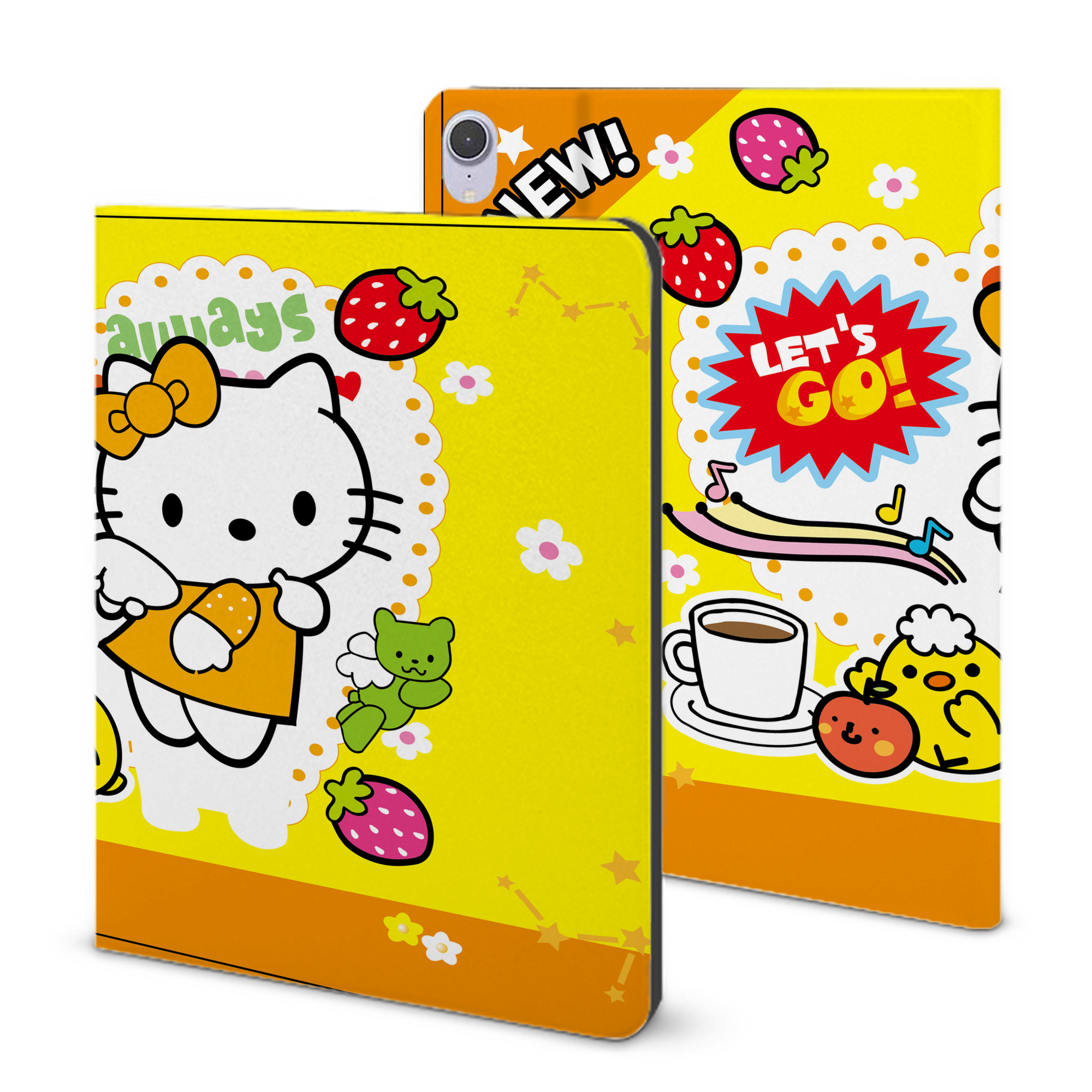 （画像用） Hello Kitty ハローキティ IPad ケース ブック型 PUレザー TPU 耐衝撃 軽量 薄型 ペン収納なし 全面保護 IPad 各モデル対応